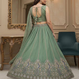 Adorn Bridal Peacock Embroidered Lehenga
