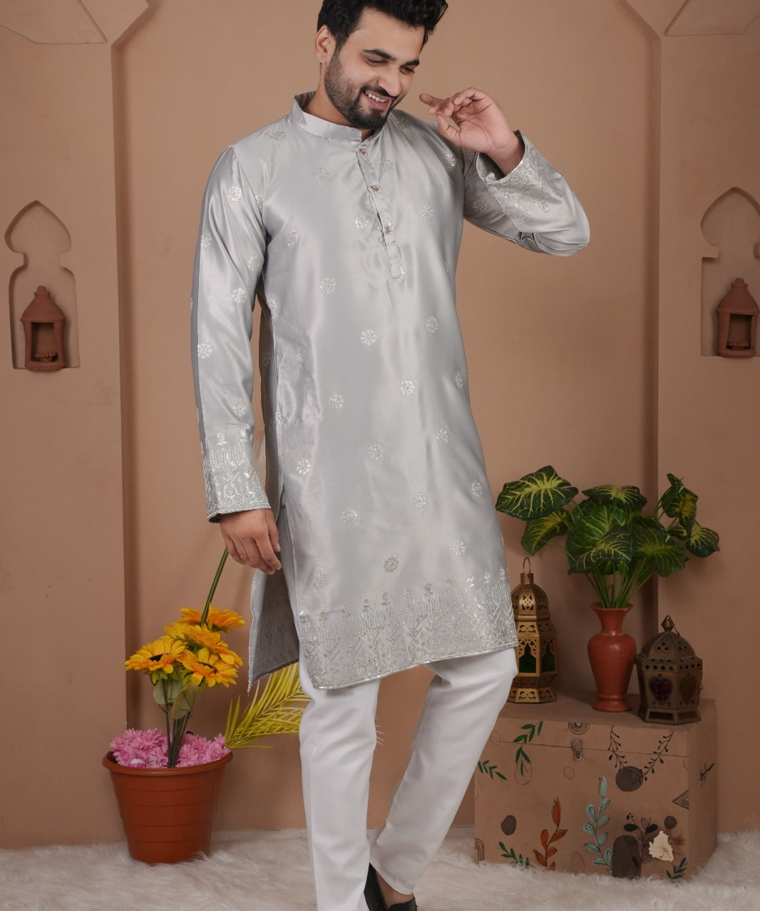 Mens Occasionally Silk Kurta Set