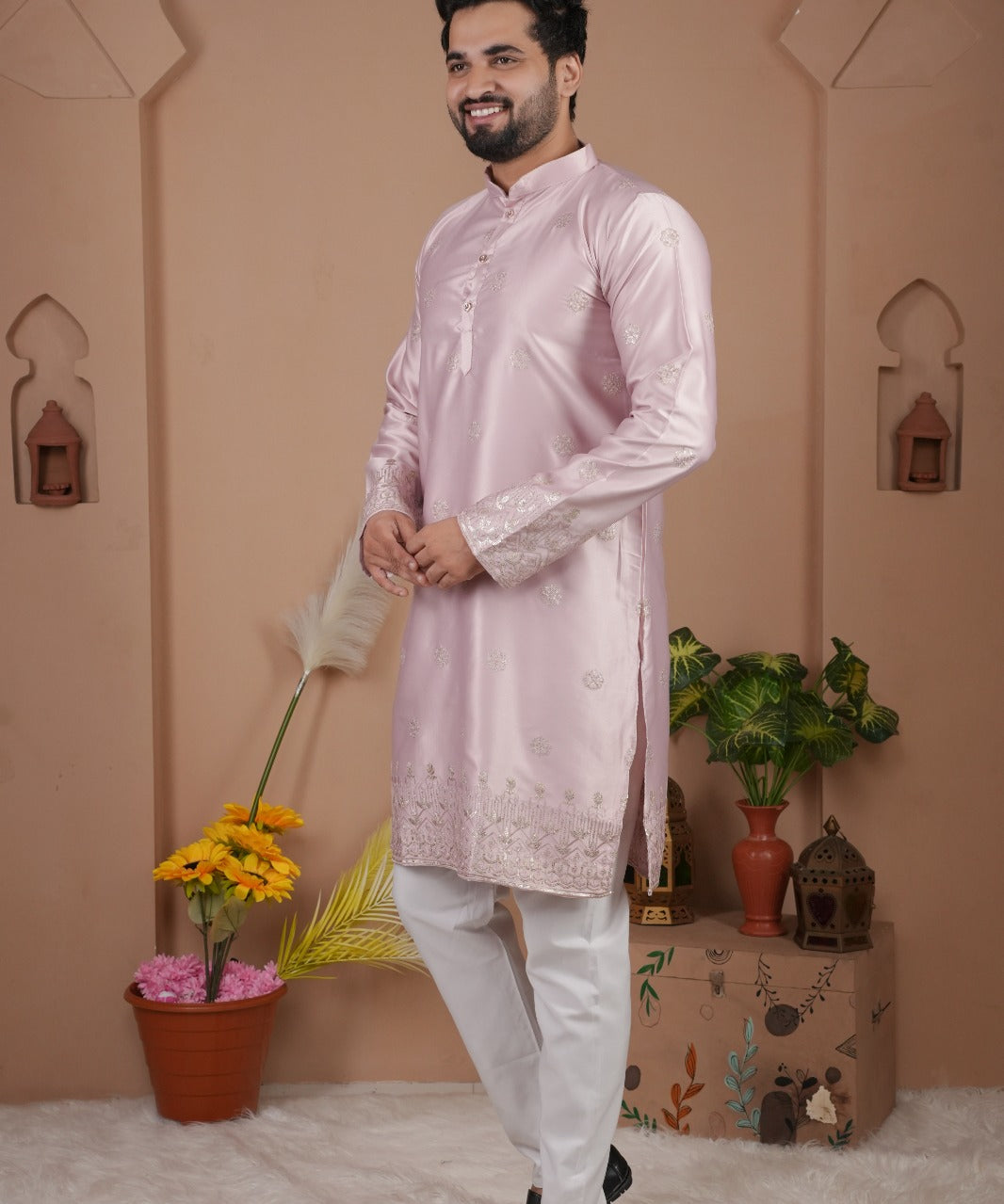 Mens Occasionally Silk Kurta Set