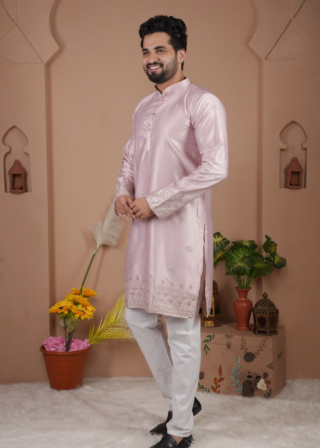 Mens Occasionally Silk Kurta Set