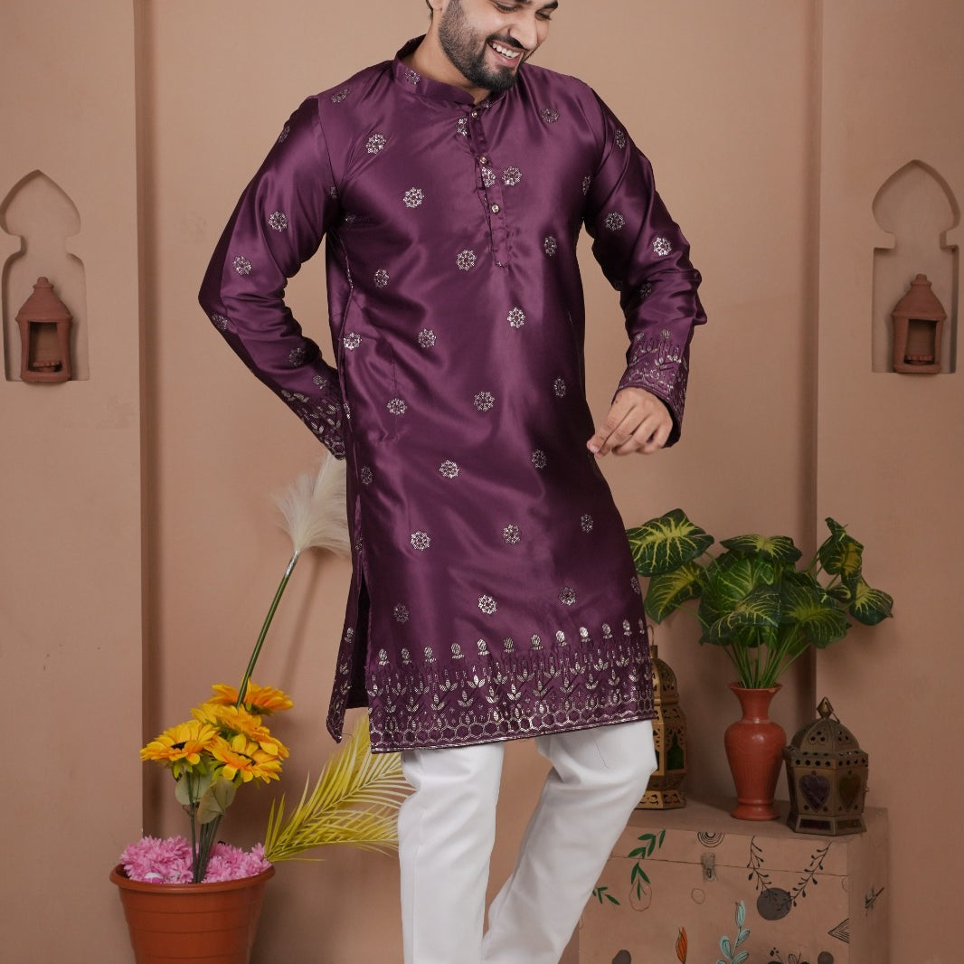 Mens Occasionally Silk Kurta Set