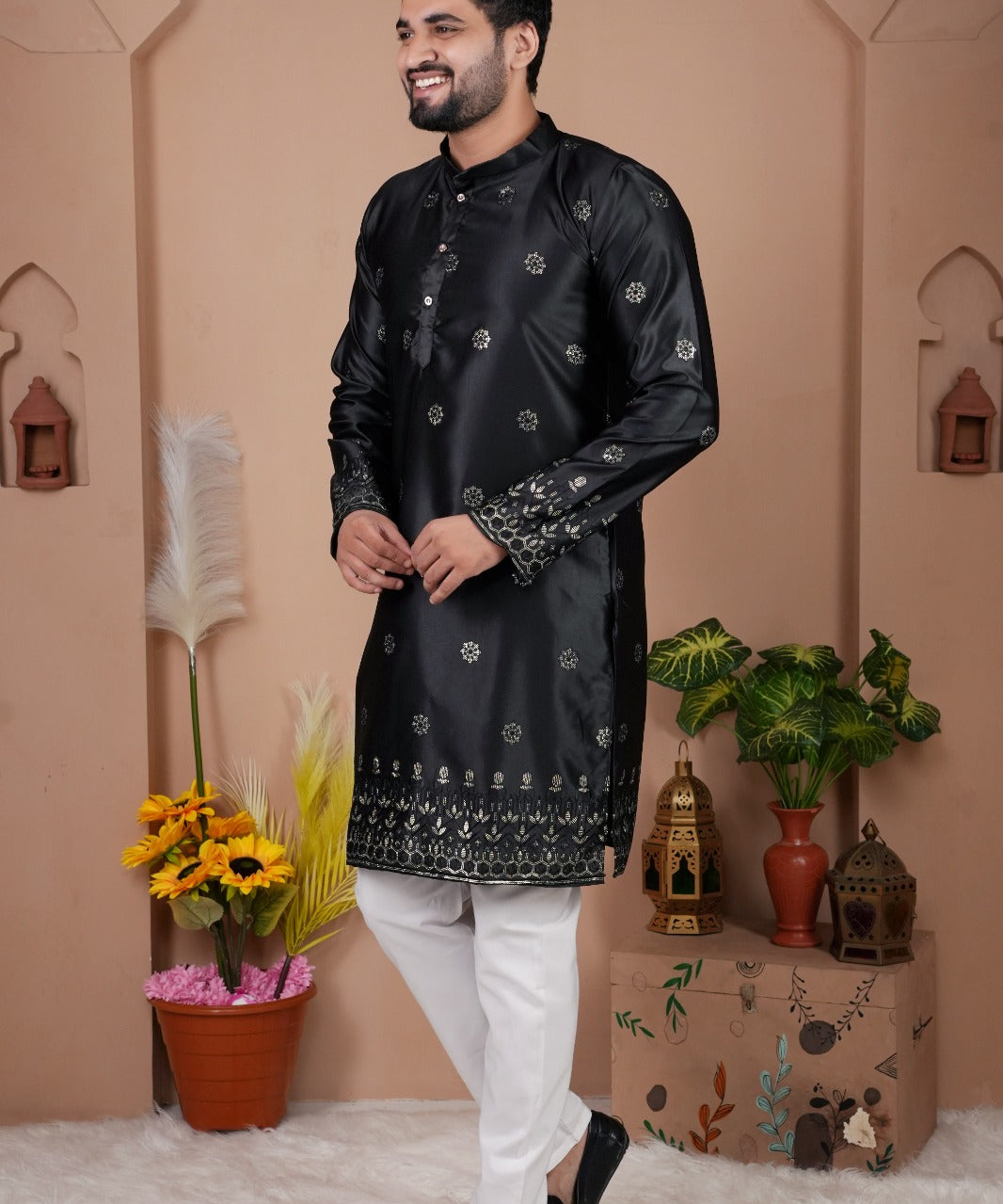 Mens Occasionally Silk Kurta Set