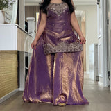 Premium Shiny Silk Top Plazzo