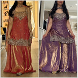 Premium Shiny Silk Top Plazzo