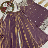 Premium Shiny Silk Top Plazzo