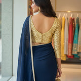 Dark Blue Georgette Saree