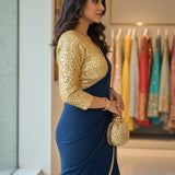 Dark Blue Georgette Saree