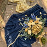 Dark Blue Georgette Saree