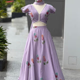 Flame Purple Printed Lehenga Choli