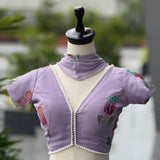 Flame Purple Printed Lehenga Choli