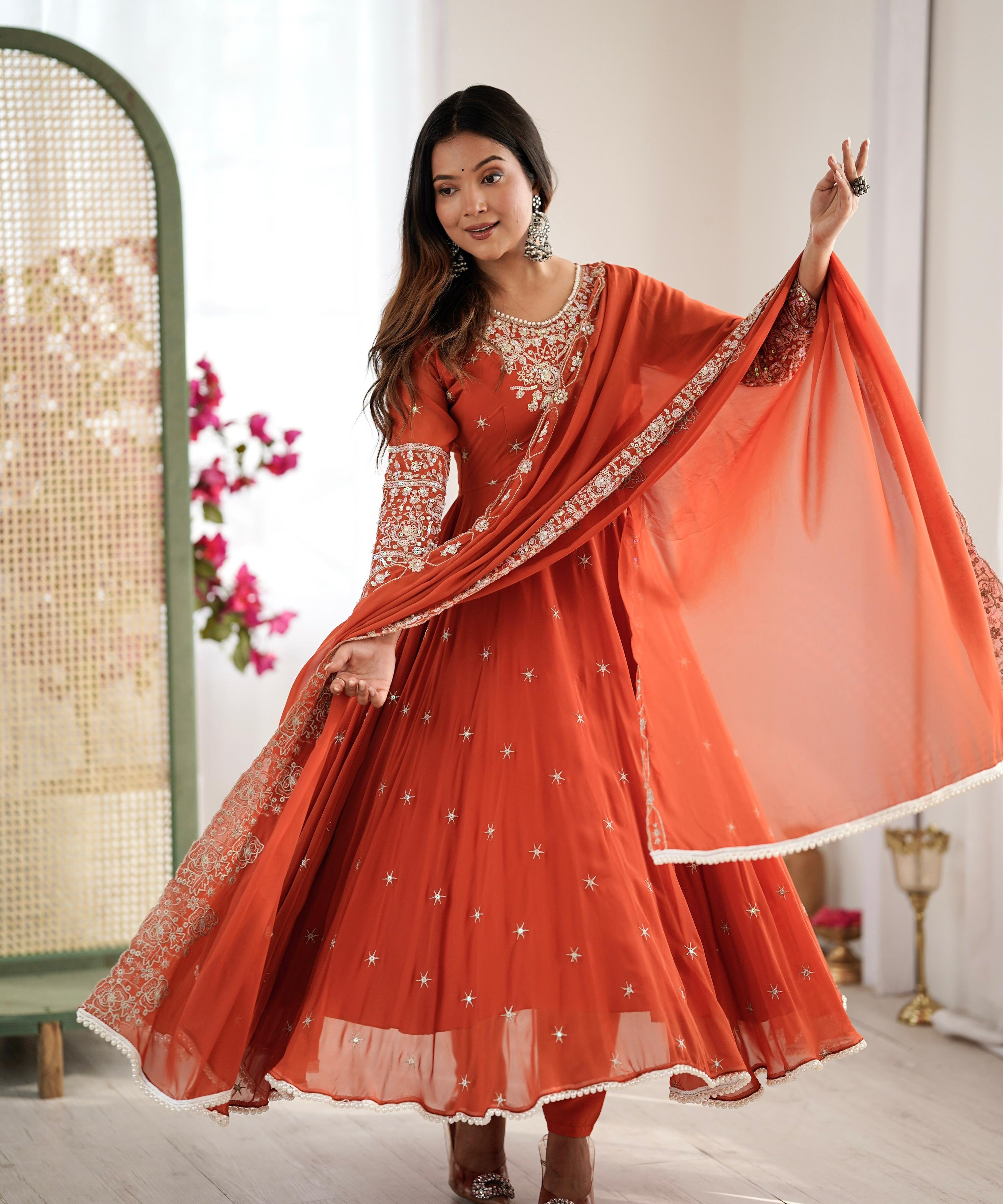 Elegance Embroidered Anarkali Gown