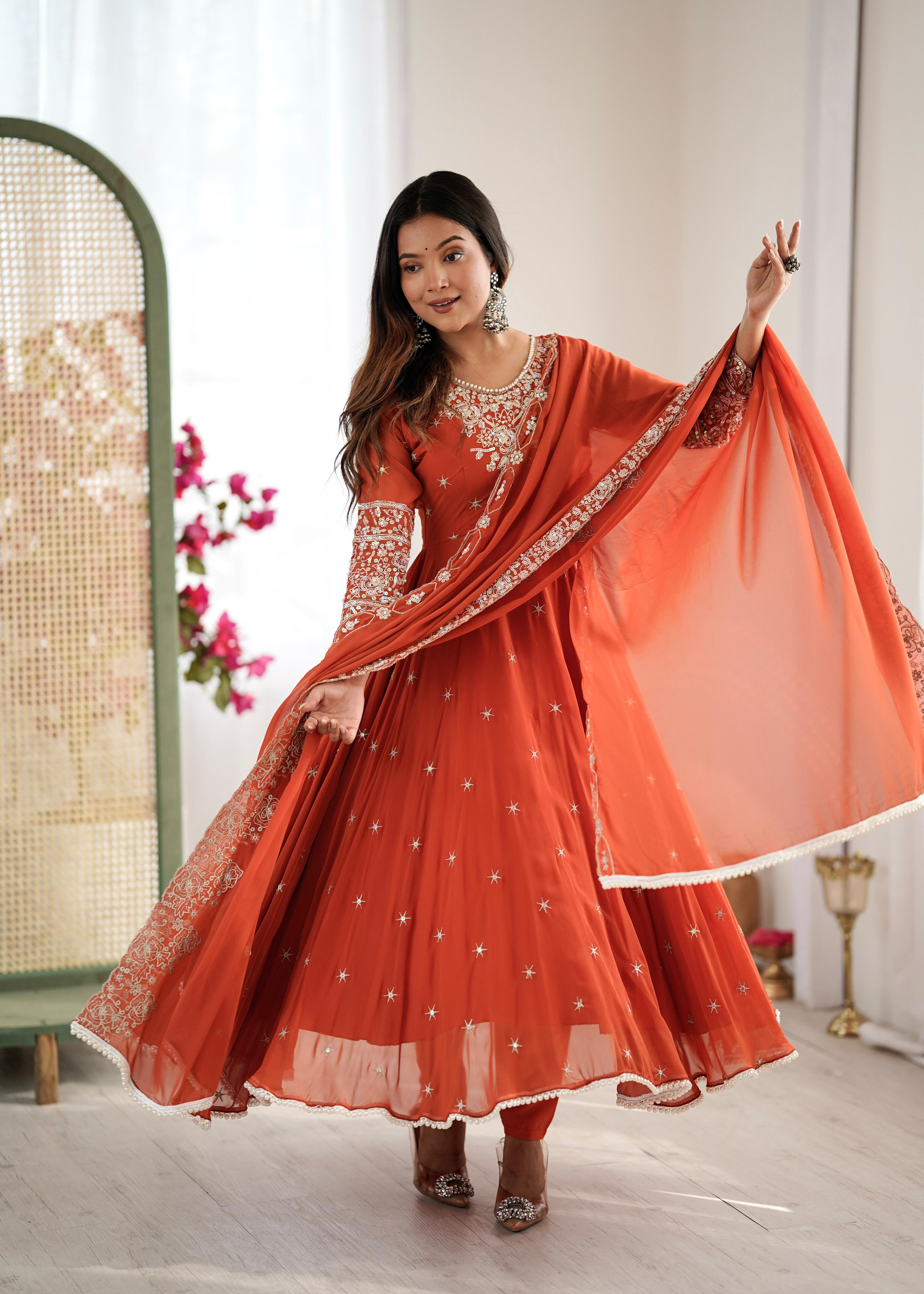 Elegance Embroidered Anarkali Gown