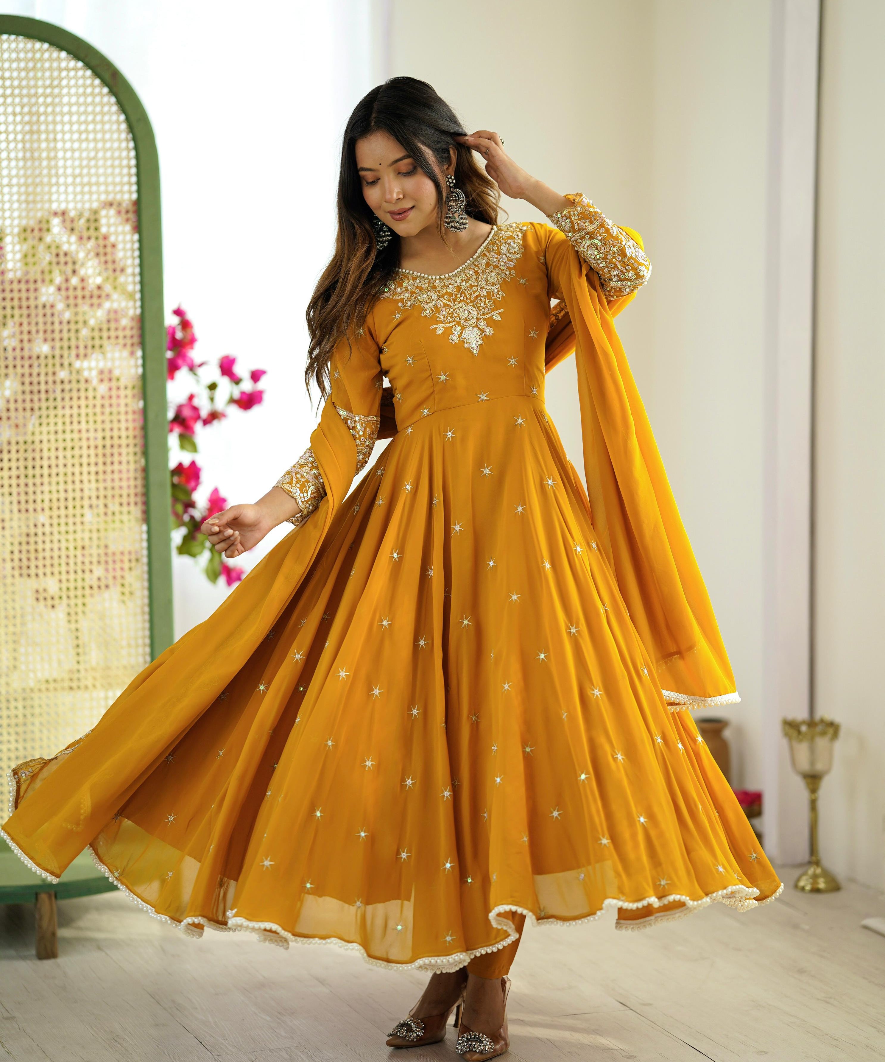 Elegance Embroidered Anarkali Gown