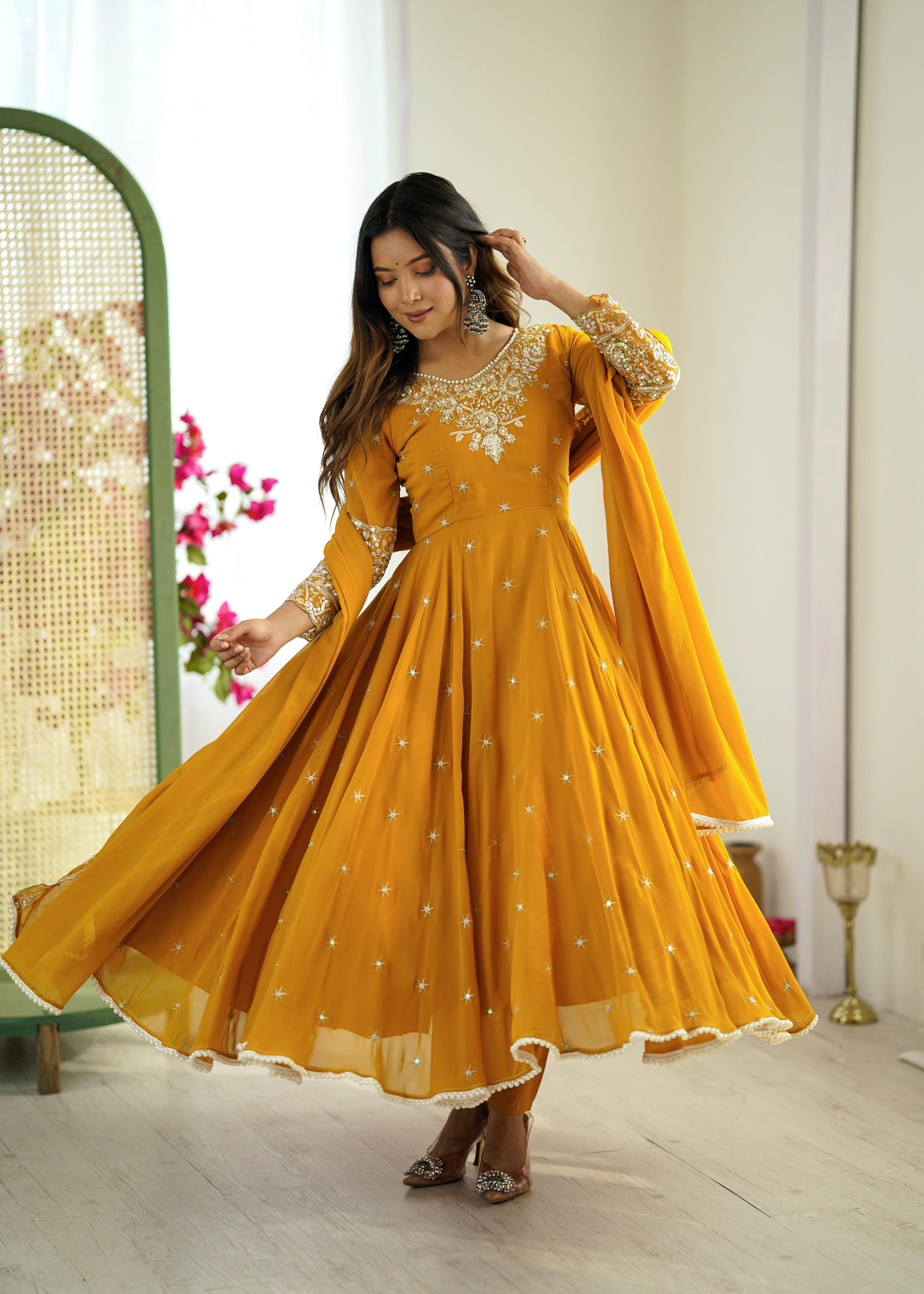 Elegance Embroidered Anarkali Gown