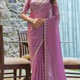 Beautiful Fandy Satin Silk Saree