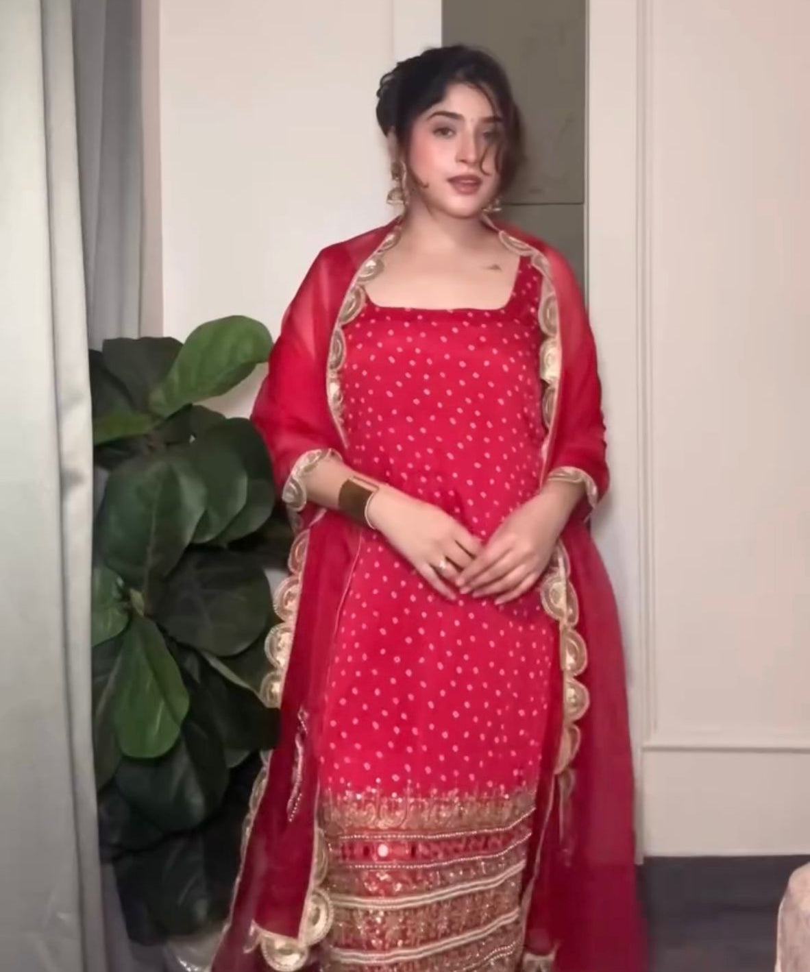 Desirable Bandhej Print Suit