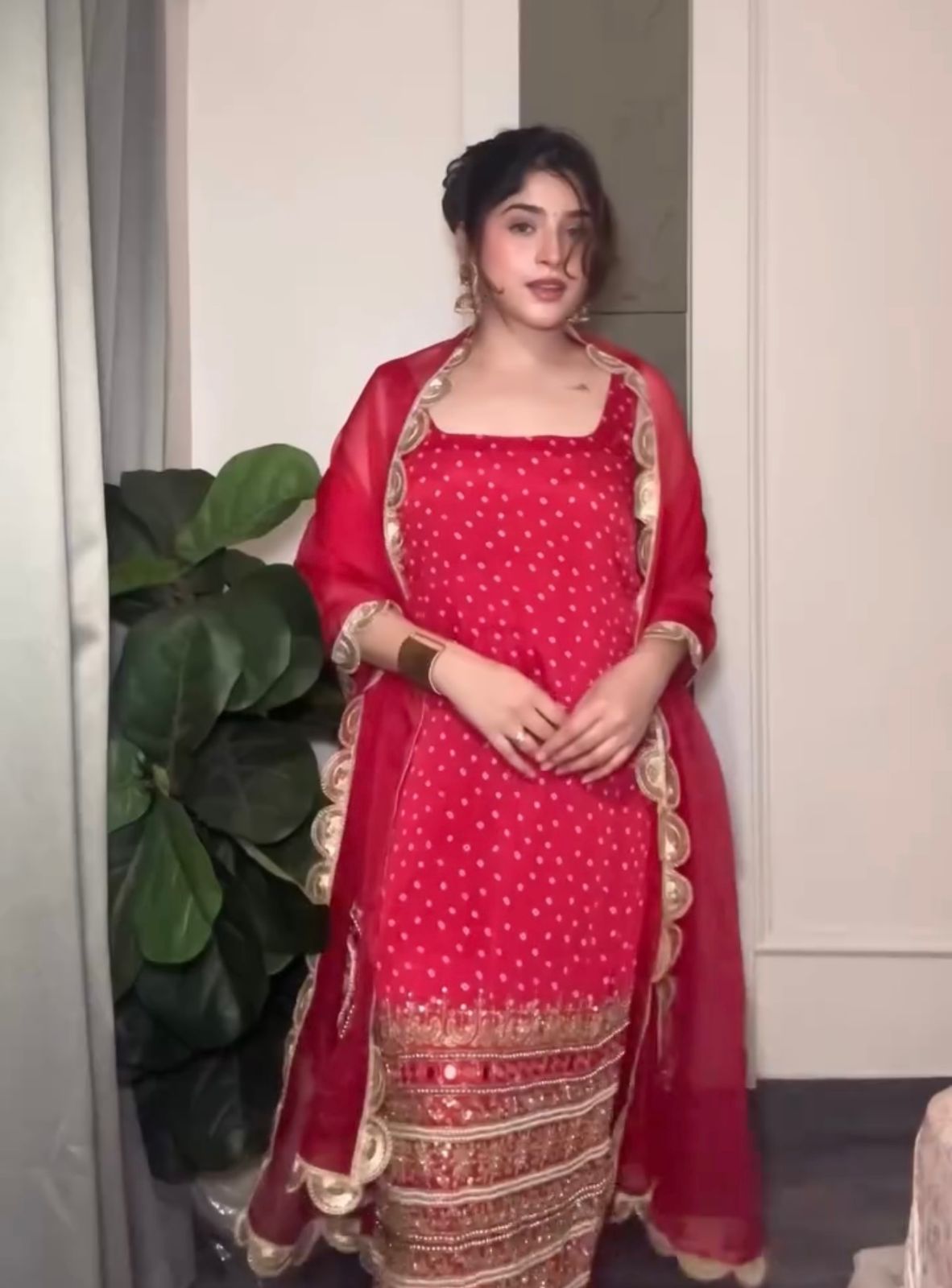 Desirable Bandhej Print Suit