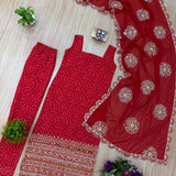 Desirable Bandhej Print Suit