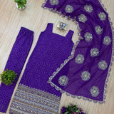 Desirable Bandhej Print Suit