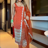 Desirable Bandhej Print Suit