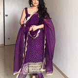 Desirable Bandhej Print Suit