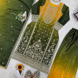 Premium Shaded Chinon Silk Suit