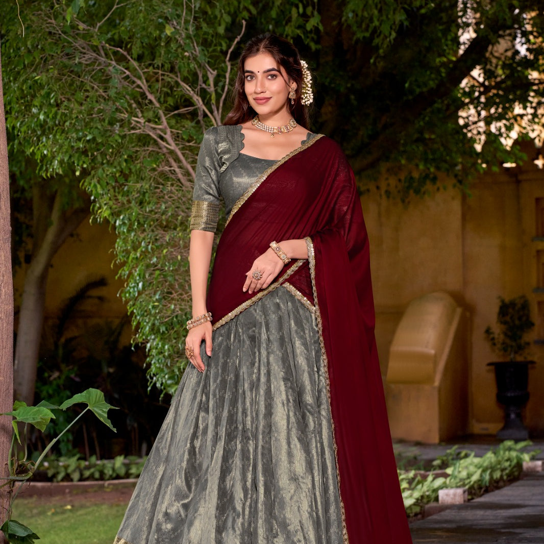 Prathima Silk Zari Weaving Lehenga