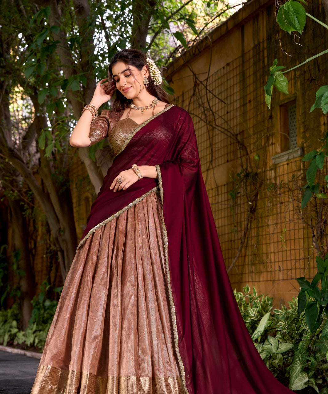 Prathima Silk Zari Weaving Lehenga