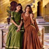 Swasthika Cotton Zari Woven Lehenga