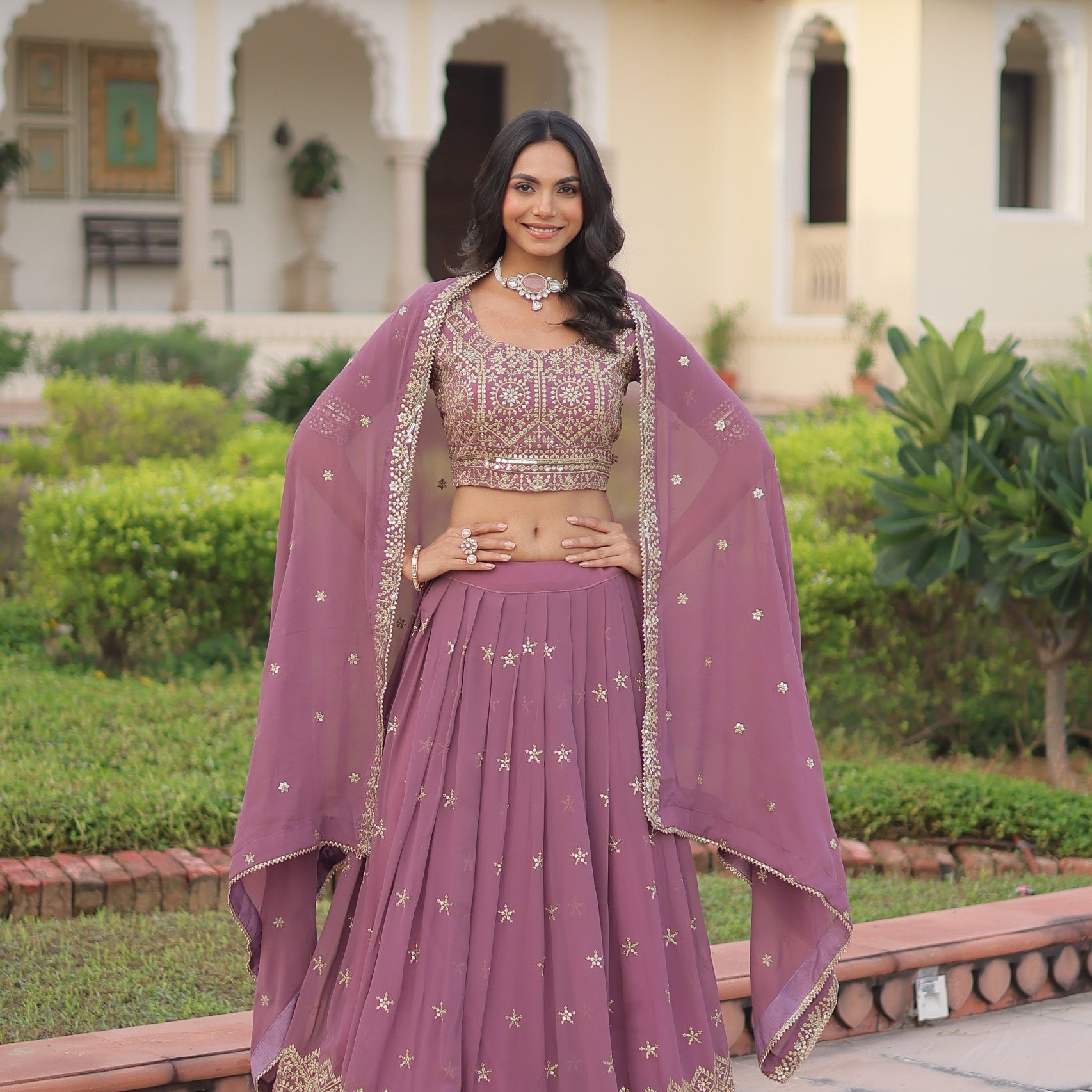 Desirable Faux Georgette Lehenga Choli