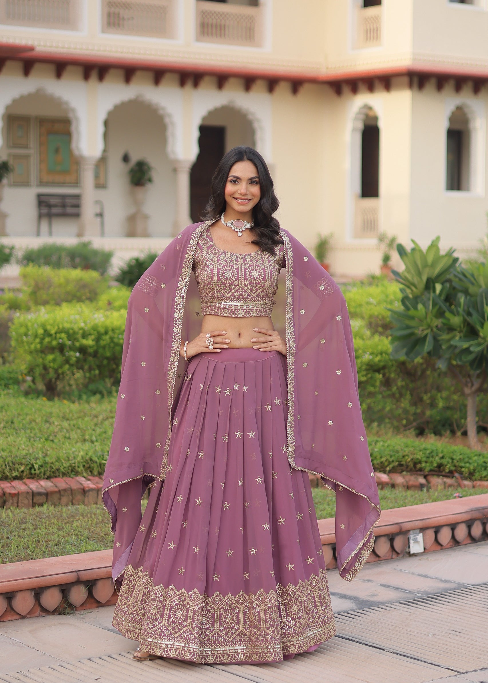 Desirable Faux Georgette Lehenga Choli