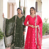 Designer Silk Embroidered Gown