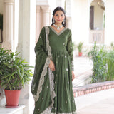 Designer Silk Embroidered Gown