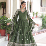 Designer Silk Embroidered Gown