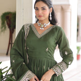 Designer Silk Embroidered Gown