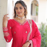 Designer Silk Embroidered Gown