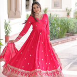 Designer Silk Embroidered Gown