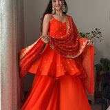 Fancy Orange Georgette Suit