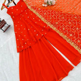 Fancy Orange Georgette Suit