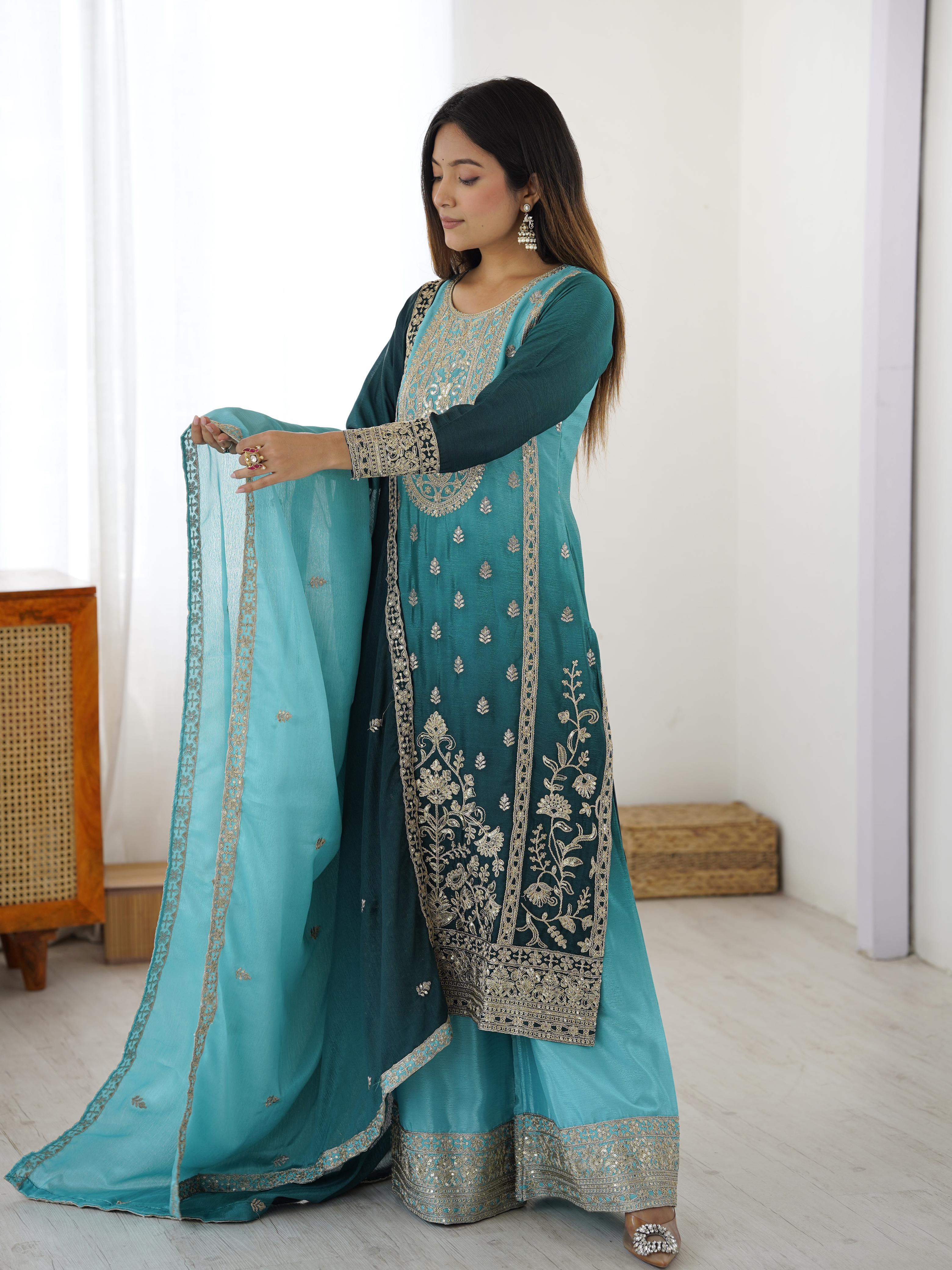 Premium Shaded Silk Suit
