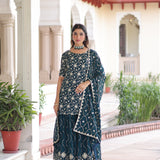 Premium Embroidered Top Sharara