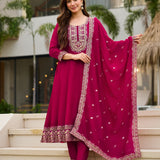 Attractive Pink Vichitra Suit
