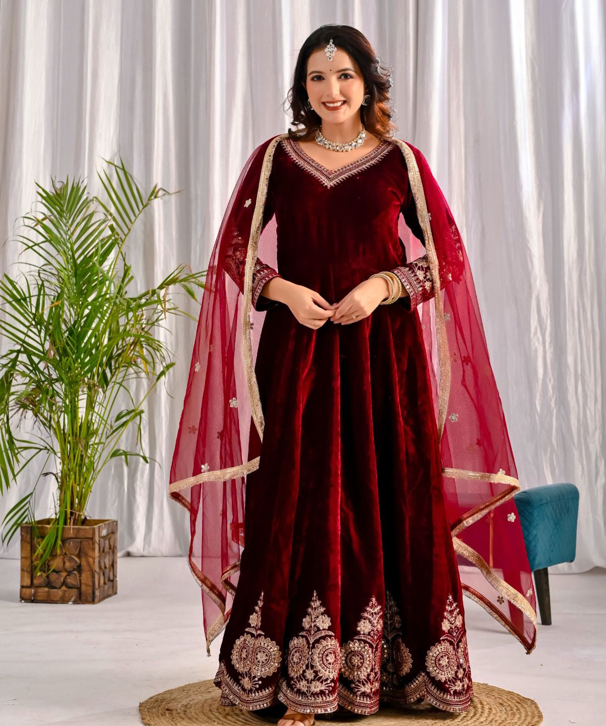 Designer Velvet Anarkali Gown