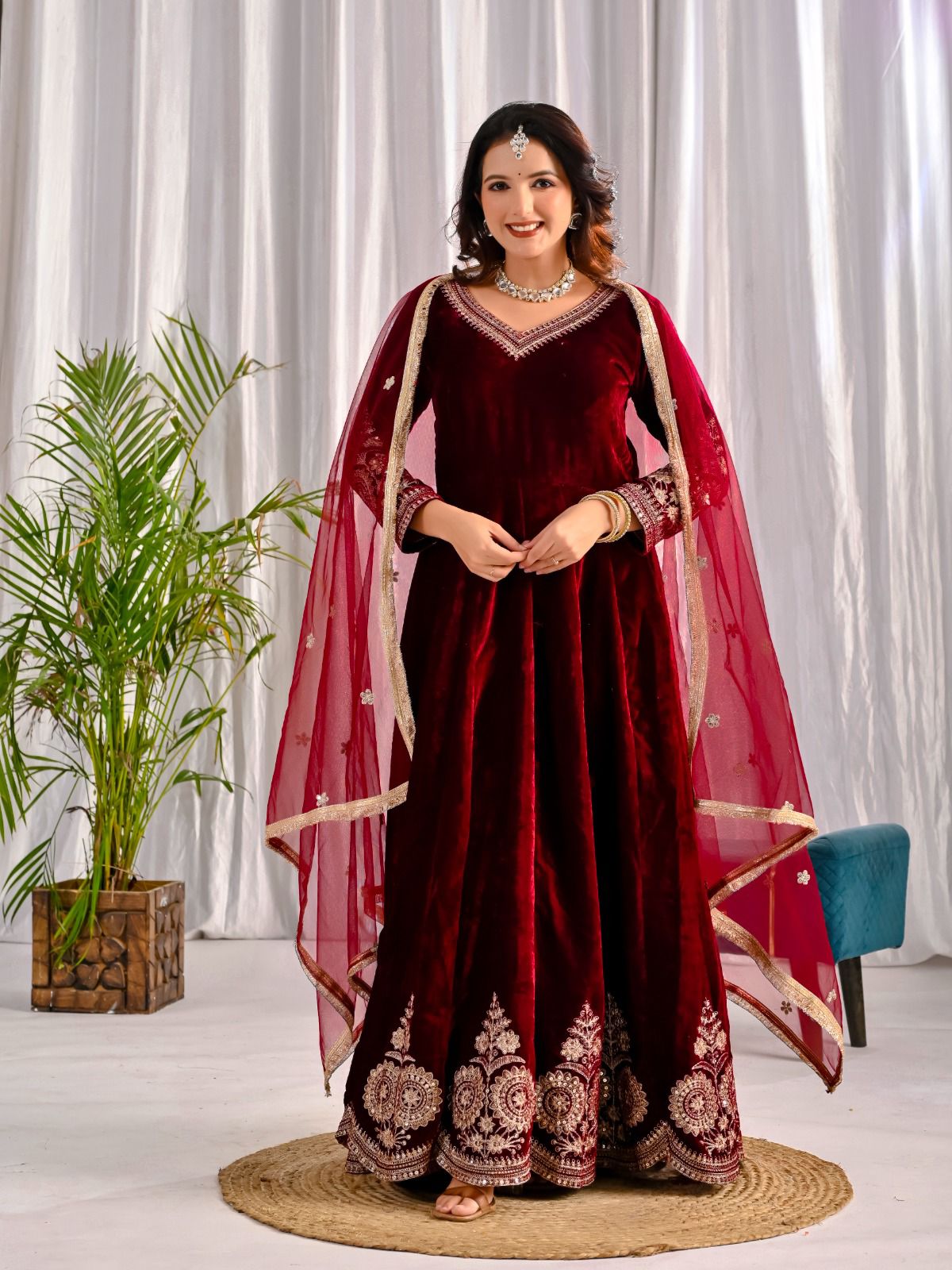 Designer Velvet Anarkali Gown