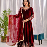 Designer Velvet Anarkali Gown