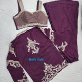 Purple Bollywood Silk Koti Plazzo