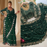 Blockbuster Mirror Work Saree