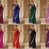 Blockbuster Mirror Work Saree