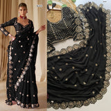 Blockbuster Mirror Work Saree