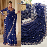 Blockbuster Mirror Work Saree
